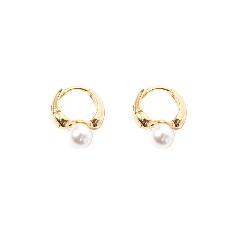 Pearl Huggie Earrings