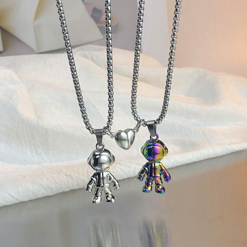 Matching Astronaut Necklaces