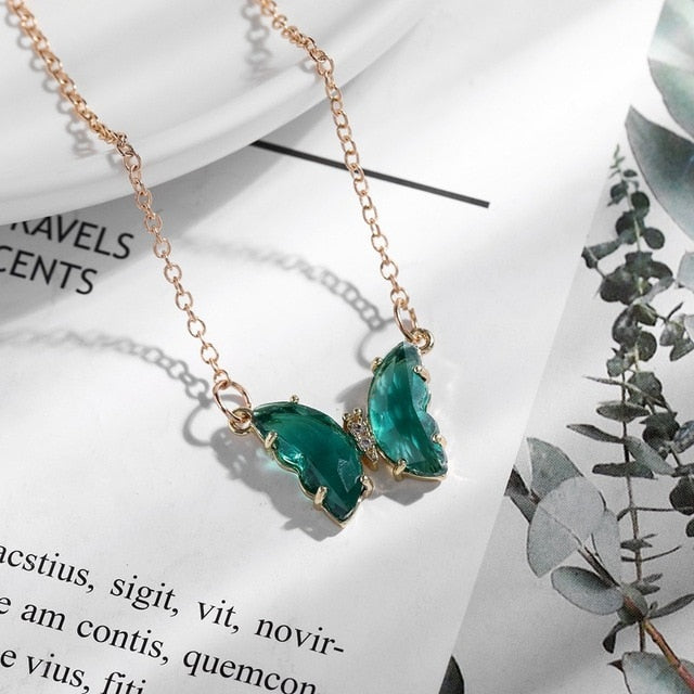 Crystal Butterfly Necklace