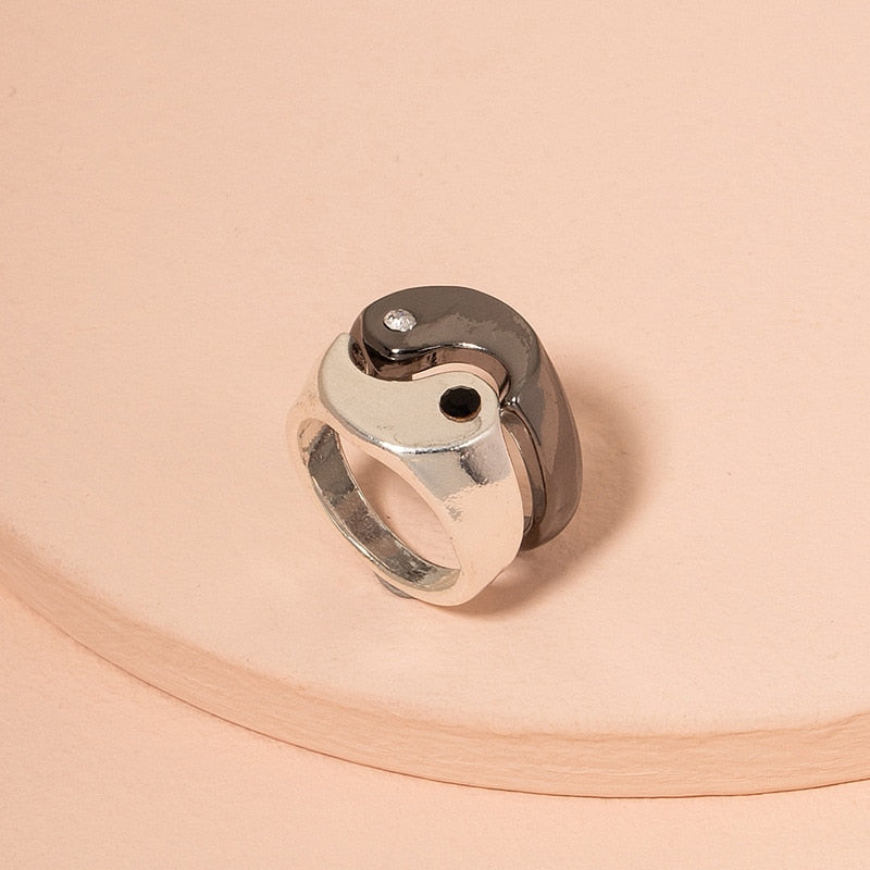 Silver Yin Yang Bestie Rings