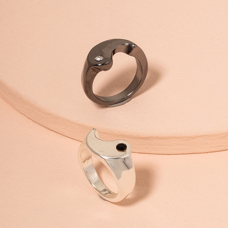 Silver Yin Yang Bestie Rings