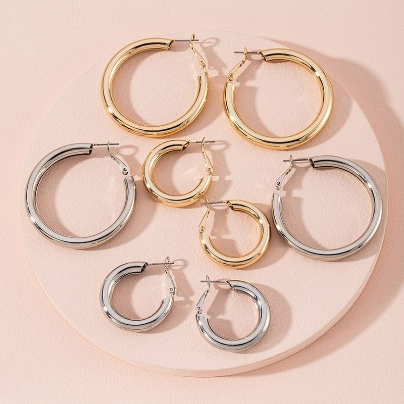 Round Hoop Earrings