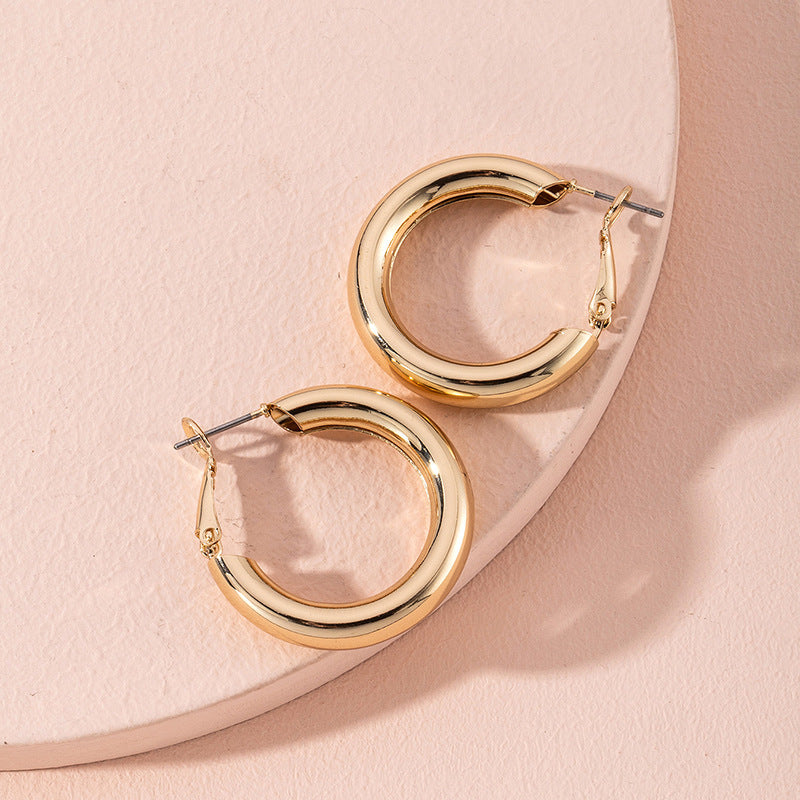 Round Hoop Earrings