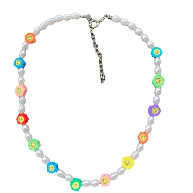 Flowers and Pearls Necklace
