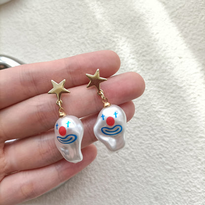Pearl Clown Earrings