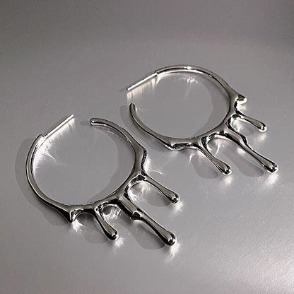 Liquid Metal Hoop Earrings