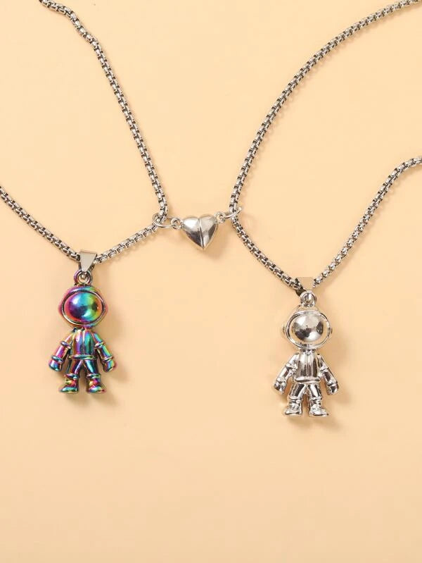 Matching Astronaut Necklaces