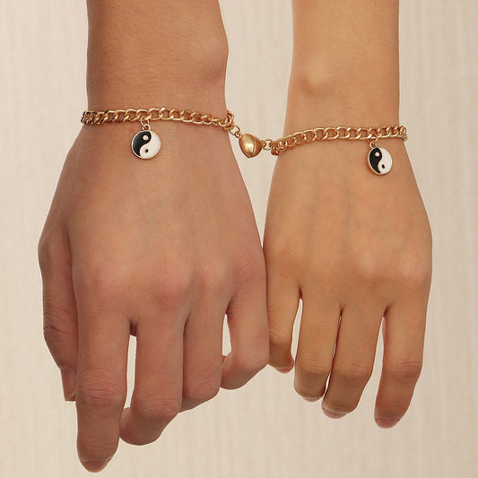 Matching Yin Yang Magnetic Bracelets
